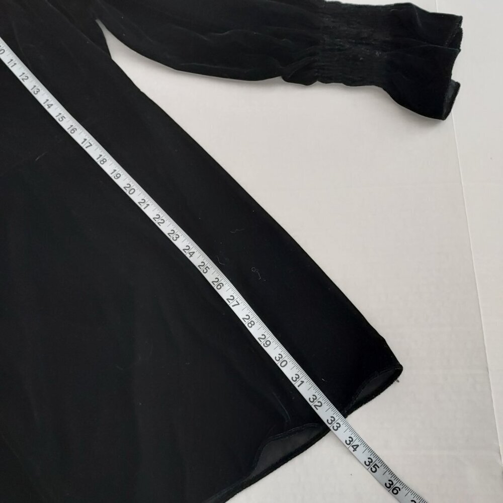 Black Puff-Sleeve Mini Dress with High Neck - Picture 12 of 15